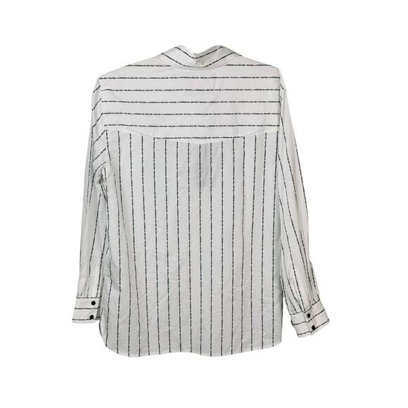 Karl Lagerfeld Paris Black Striped Button Down Shirt - Size XS - Picture 2 of 7